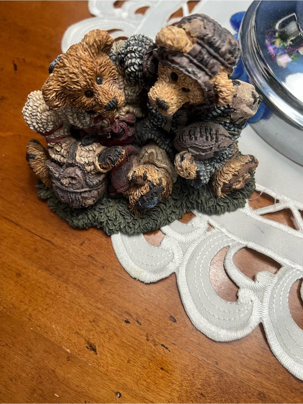 Hand-Painted Resin Boyd’s Bear Couple Figurine in Brown and Tan - Home Accents